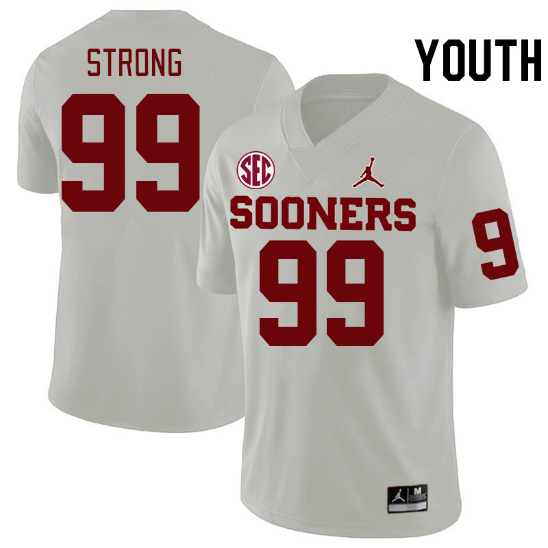 Youth #99 Markus Strong Oklahoma Sooners 2024 SEC Conference College Football Jerseys-White